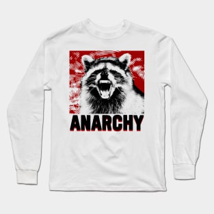 Anarchy Raccoon Red Long Sleeve T-Shirt